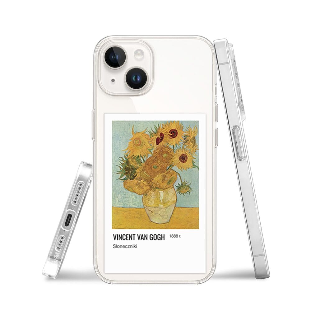 Etui do iPhone 13 Mini z MagSafe przeźroczyste, silikonowe Flexi, słoneczniki - obrazek 3