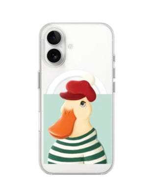 Etui do iPhone 16 z MagSafe przeźroczyste, silikonowe Flexi, kaczuszka