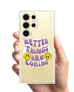 Etui do Samsung Galaxy S24 Ultra z MagSafe przeźroczyste, silikonowe Flexi, Better Things Are Coming