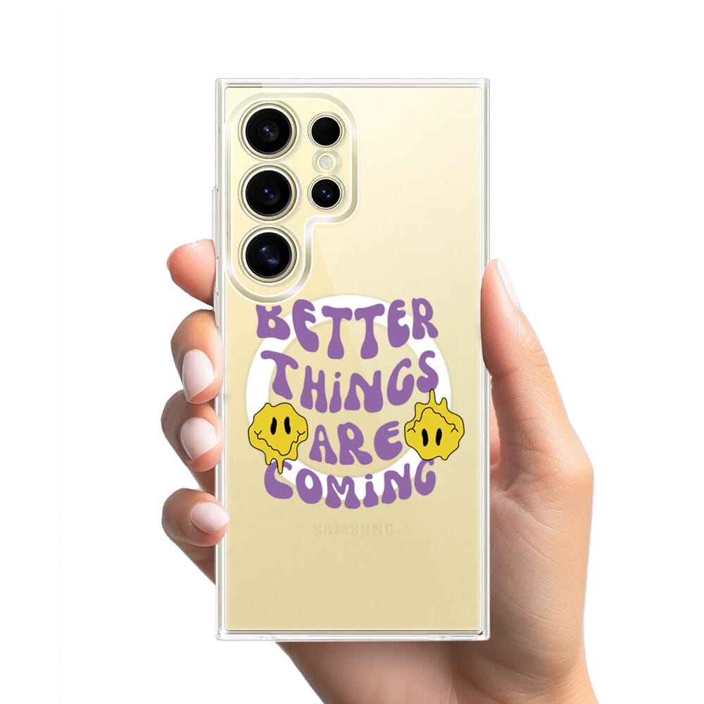 Etui do Samsung Galaxy S24 Ultra z MagSafe przeźroczyste, silikonowe Flexi, Better Things Are Coming - obrazek 2