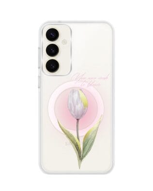 Etui do Samsung Galaxy S23 Plus z MagSafe przeźroczyste, silikonowe Flexi, tulipan