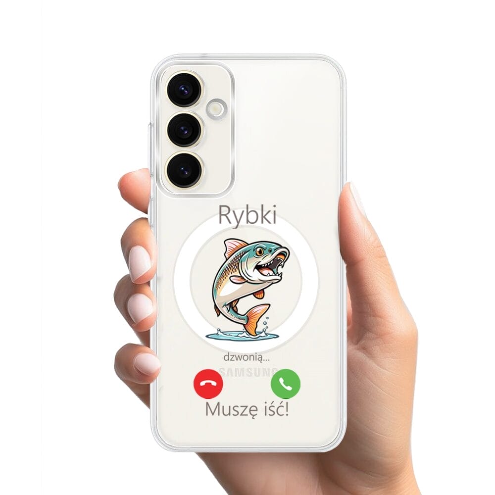 Etui do Samsung Galaxy S23 z MagSafe przeźroczyste, silikonowe Flexi, rybki dzwonią - obrazek 2