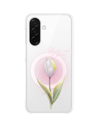 Etui do Samsung Galaxy A26 5G z MagSafe przeźroczyste, silikonowe Flexi, tulipan
