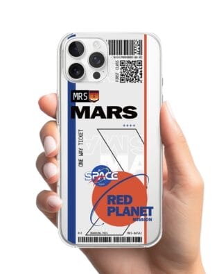 Etui do iPhone 12 Pro Max przeźroczyste, silikonowe Flexi, bilet na Mars