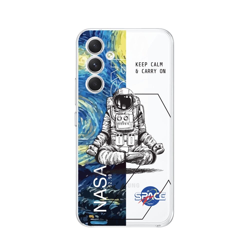 Etui do Samsung Galaxy A54 5G przeźroczyste, silikonowe Flexi, Keep Calm in Cosmos