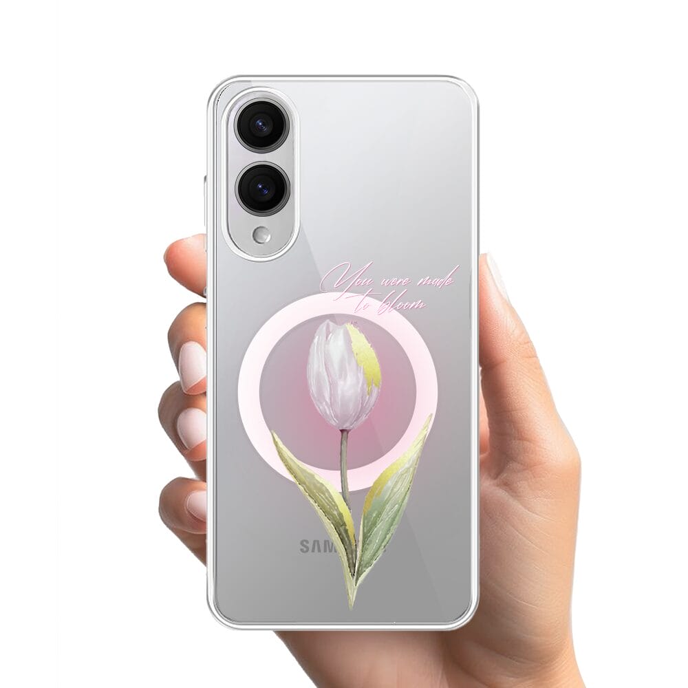 Etui do Samsung Galaxy S25 Edge z MagSafe przeźroczyste, silikonowe Flexi, tulipan - obrazek 2