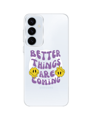Etui do Samsung Galaxy A35 5G z MagSafe przeźroczyste, silikonowe Flexi, Better Things Are Coming