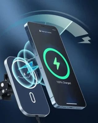 Uchwyt samochodowy MagSafe iPhone 16/15/14/13/12 indukcyjna ładowarka Qi 15W, czarny