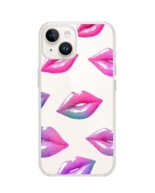 Etui do iPhone 13 Mini przeźroczyste, silikonowe Flexi, hologramowe usta