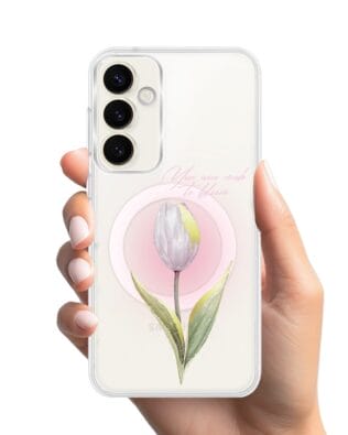 Etui do Samsung Galaxy S23 Plus z MagSafe przeźroczyste, silikonowe Flexi, tulipan