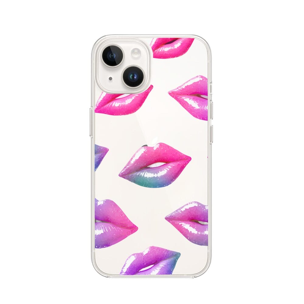 Etui do iPhone 13 przeźroczyste, silikonowe Flexi, hologramowe usta