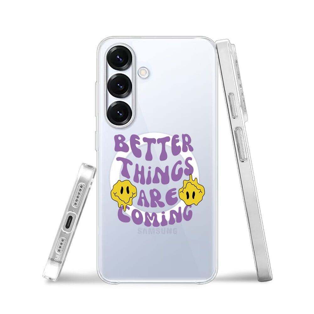Etui do Samsung Galaxy S25 Plus z MagSafe przeźroczyste, silikonowe Flexi, Better Things Are Coming - obrazek 3