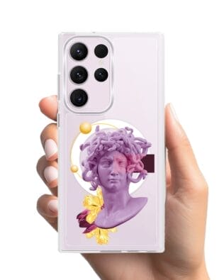 Etui do Samsung Galaxy S23 Ultra z MagSafe przeźroczyste, silikonowe Flexi, antyczna figura