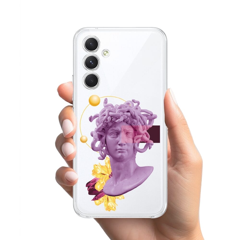 Etui do Samsung Galaxy A54 5G przeźroczyste, silikonowe Flexi, antyczna figura - obrazek 2