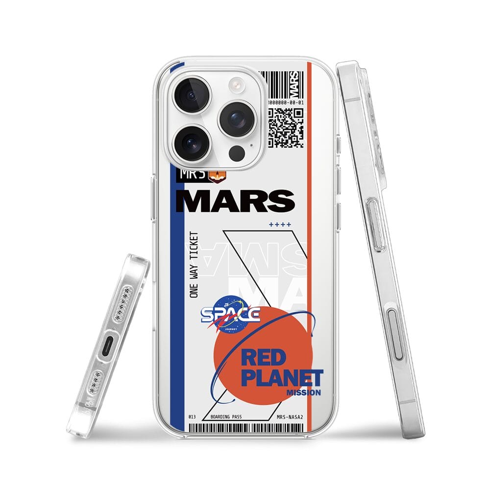 Etui do iPhone 16 Pro przeźroczyste, silikonowe Flexi, bilet na Mars - obrazek 3