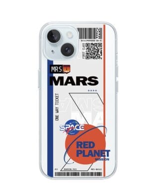 Etui do iPhone 15 Plus przeźroczyste, silikonowe Flexi, bilet na Mars