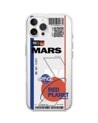 Etui do iPhone 12 Pro przeźroczyste, silikonowe Flexi, bilet na Mars