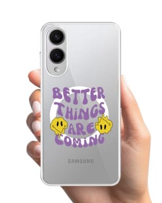 Etui do Samsung Galaxy S25 Edge z MagSafe przeźroczyste, silikonowe Flexi, Better Things Are Coming
