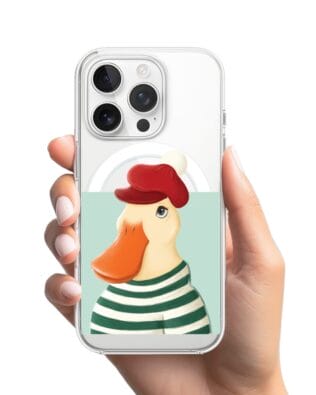 Etui do iPhone 15 Pro Max z MagSafe przeźroczyste, silikonowe Flexi, kaczuszka