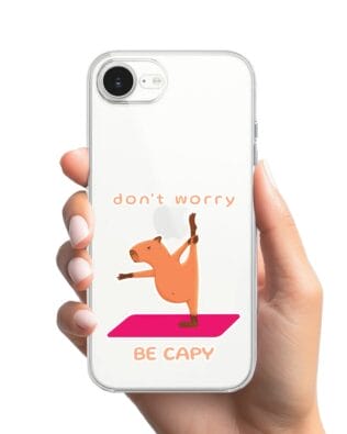 Etui do iPhone 16e przeźroczyste, silikonowe Flexi, kapibara