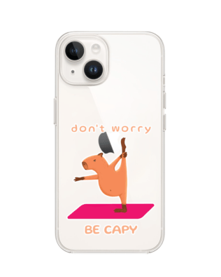 Etui do iPhone 14 Plus przeźroczyste, silikonowe Flexi, kapibara