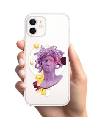 Etui do iPhone 12 z MagSafe przeźroczyste, silikonowe Flexi, antyczna figura