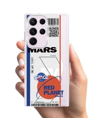 Etui do Samsung Galaxy S23 Ultra z MagSafe przeźroczyste, silikonowe Flexi, bilet na Mars