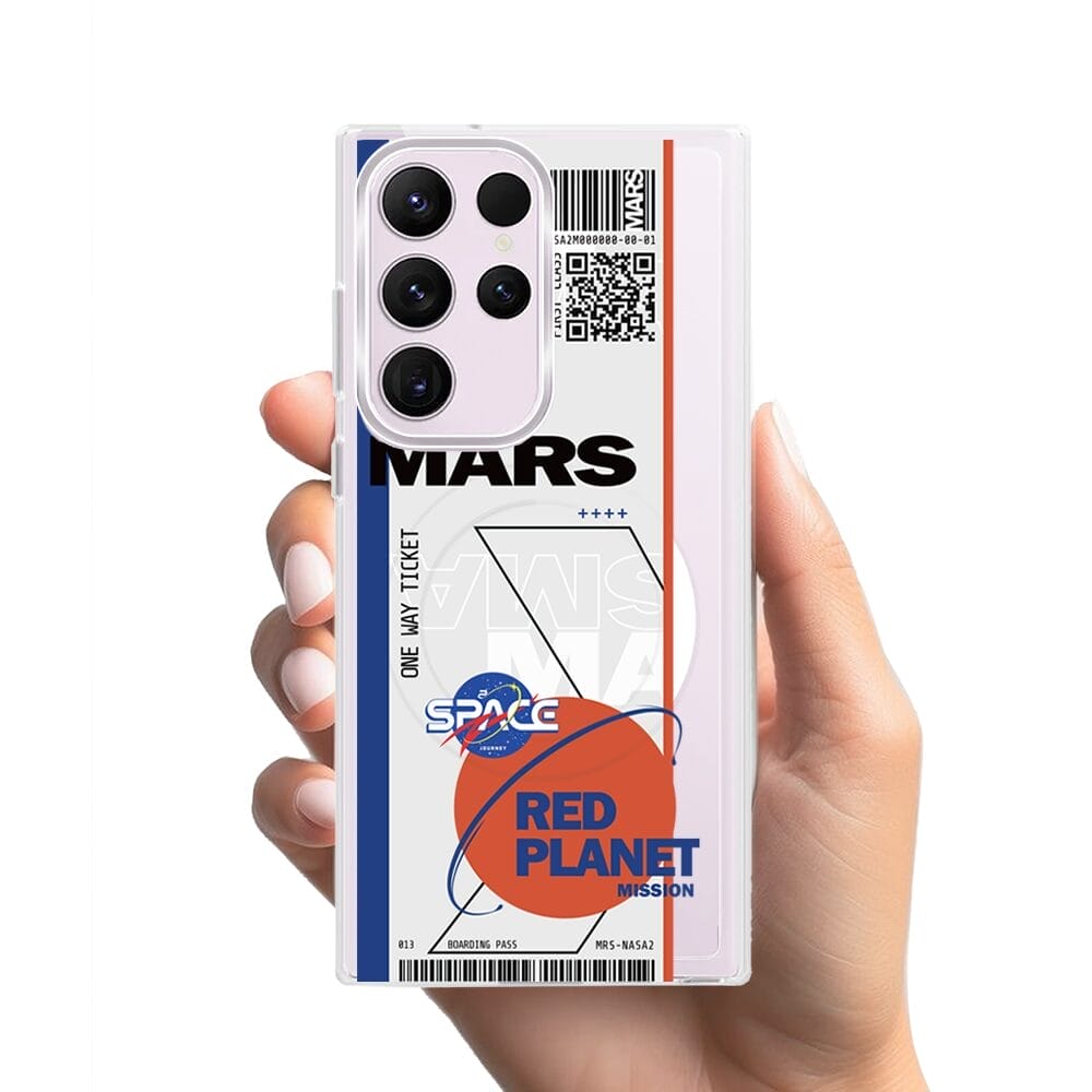Etui do Samsung Galaxy S23 Ultra z MagSafe przeźroczyste, silikonowe Flexi, bilet na Mars - obrazek 2
