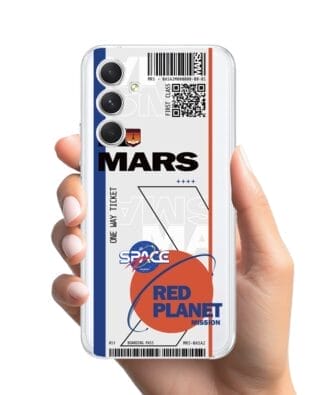 Etui do Samsung Galaxy A54 5G przeźroczyste, silikonowe Flexi, bilet na Mars
