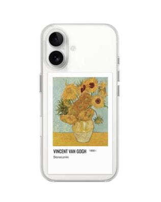 Etui do iPhone 16 z MagSafe przeźroczyste, silikonowe Flexi, słoneczniki