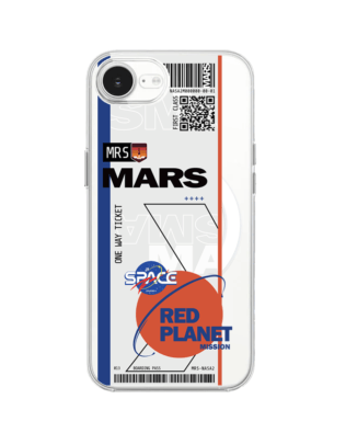 Etui do iPhone 16e z MagSafe przeźroczyste, silikonowe Flexi, bilet na Mars