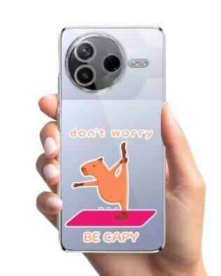 Etui do Xiaomi POCO F7 Pro przeźroczyste, silikonowe Flexi, kapibara