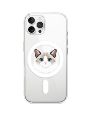 Etui do iPhone 12 Pro z MagSafe przeźroczyste, silikonowe Flexi, kot birmański