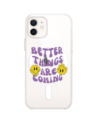 Etui do iPhone 12 z MagSafe przeźroczyste, silikonowe Flexi, Better Things Are Coming