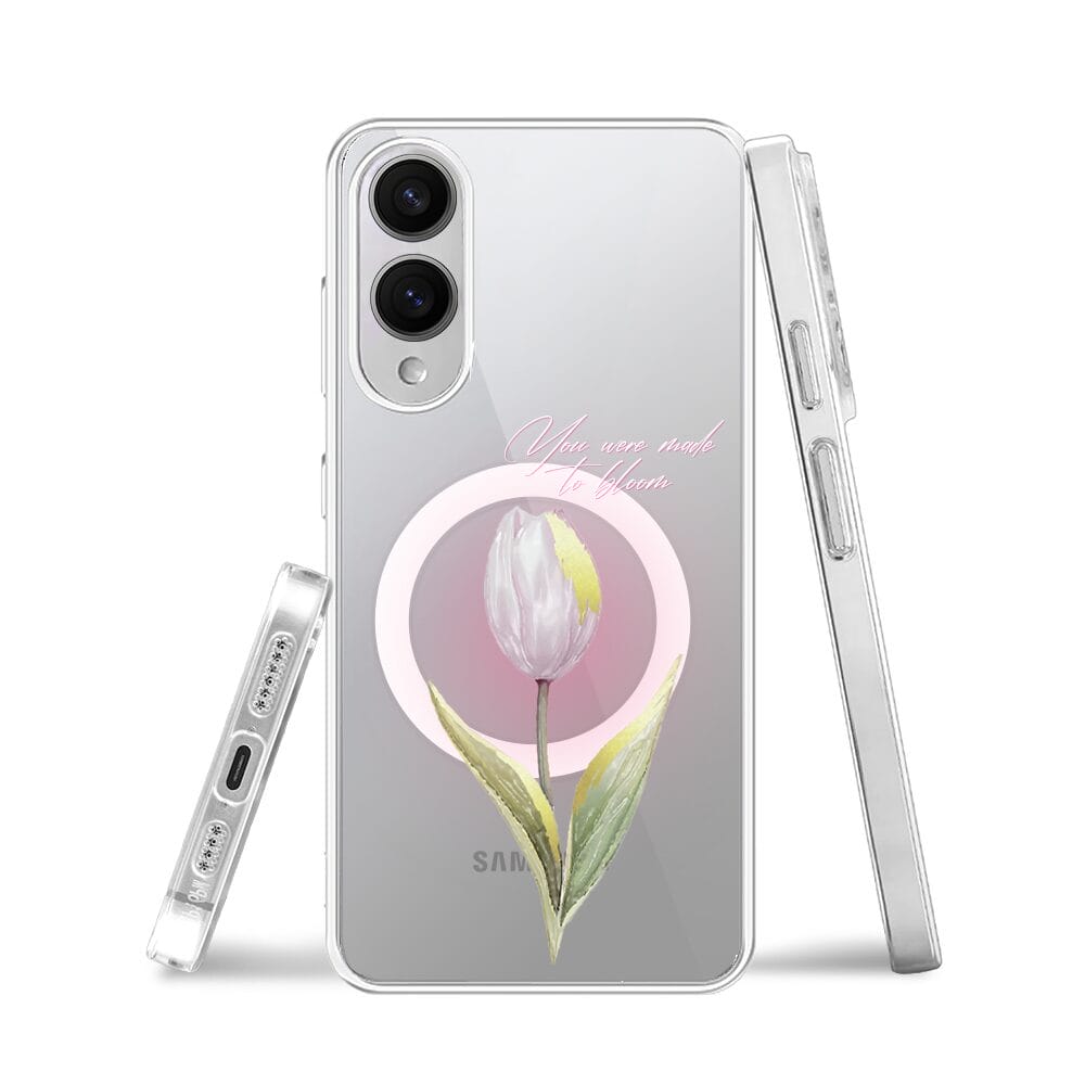 Etui do Samsung Galaxy S25 Edge z MagSafe przeźroczyste, silikonowe Flexi, tulipan - obrazek 3