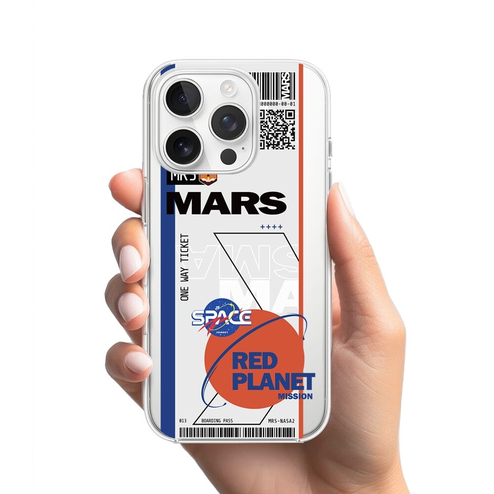 Etui do iPhone 13 Pro przeźroczyste, silikonowe Flexi, bilet na Mars - obrazek 2