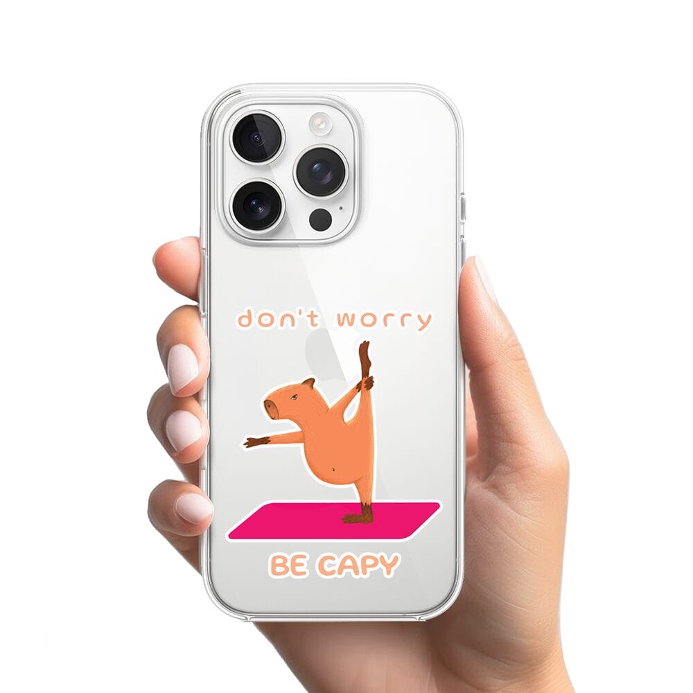 Etui do iPhone 16 Pro przeźroczyste, silikonowe Flexi, kapibara - obrazek 2