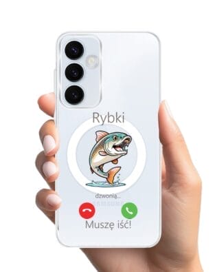 Etui do Samsung Galaxy A55 5G z MagSafe przeźroczyste, silikonowe Flexi, rybki dzwonią