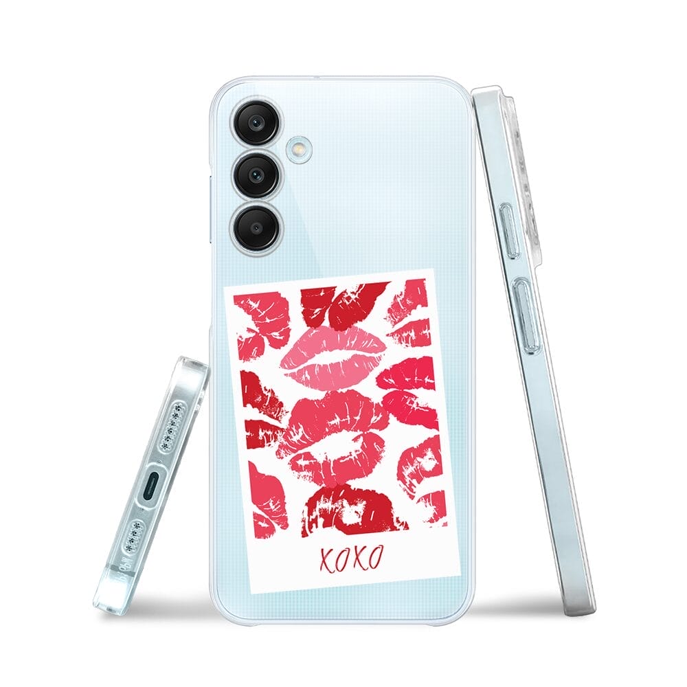 Etui do Samsung Galaxy M35 5G przeźroczyste, silikonowe Flexi, pocałunki, polaroid - obrazek 3