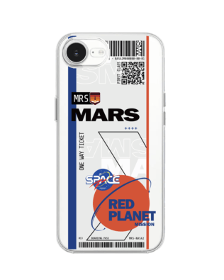 Etui do iPhone 16e przeźroczyste, silikonowe Flexi, bilet na Mars