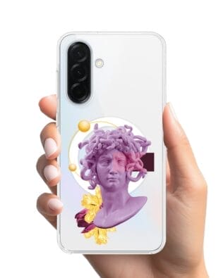 Etui do Samsung Galaxy A36 5G z MagSafe przeźroczyste, silikonowe Flexi, antyczna figura