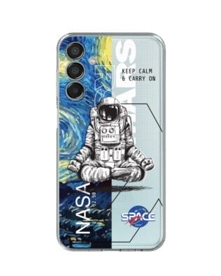 Etui do Samsung Galaxy M15 5G przeźroczyste, silikonowe Flexi, Keep Calm in Cosmos