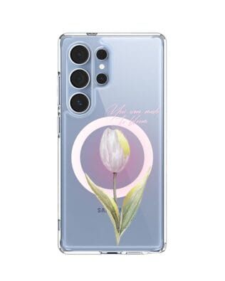 Etui do Samsung Galaxy S25 Ultra z MagSafe przeźroczyste, silikonowe Flexi, tulipan