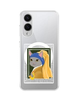 Etui do Samsung Galaxy S25 Edge z MagSafe przeźroczyste, silikonowe Flexi, kotek z kurczakiem