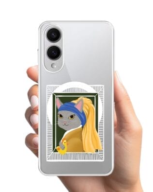 Etui do Samsung Galaxy S25 Edge z MagSafe przeźroczyste, silikonowe Flexi, kotek z kurczakiem