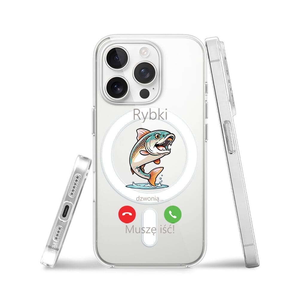 Etui do iPhone 13 Pro z MagSafe przeźroczyste, silikonowe Flexi, rybki dzwonią - obrazek 3