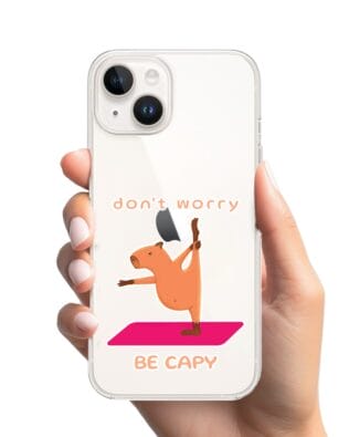 Etui do iPhone 14 Plus przeźroczyste, silikonowe Flexi, kapibara