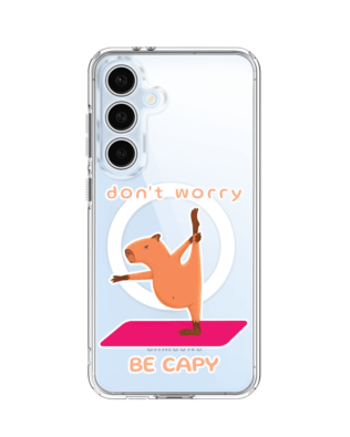 Etui do Samsung Galaxy S24 FE z MagSafe przeźroczyste, silikonowe Flexi, kapibara