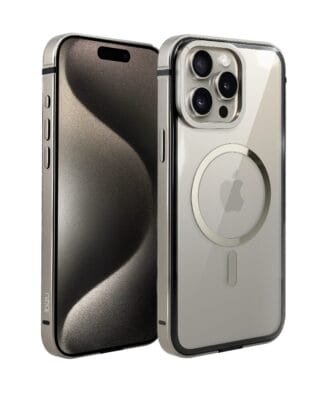 Etui do iPhone 15 Pro IBIZU Elite Skin z MagSafe, metalowa ramka, tytanowe