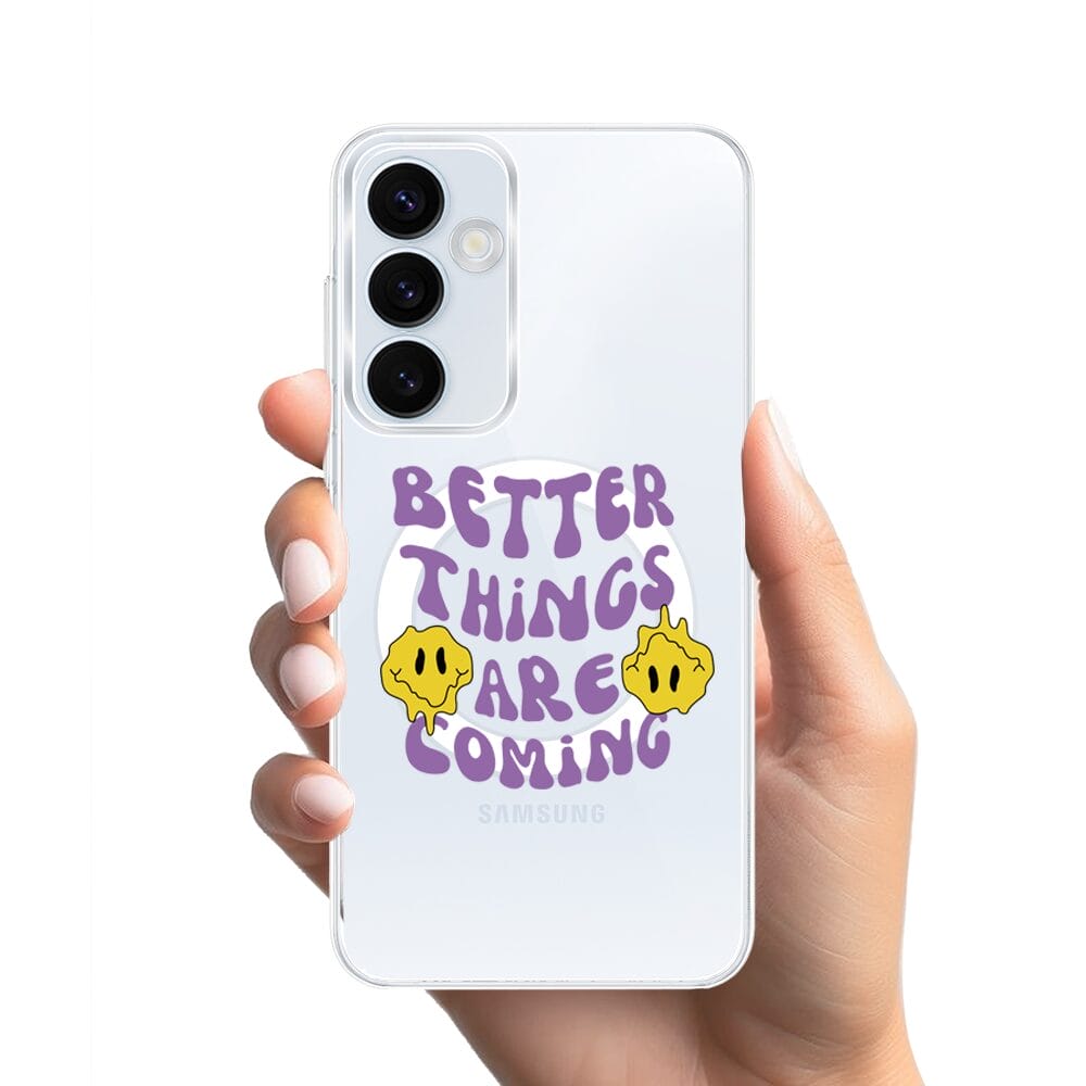 Etui do Samsung Galaxy A35 5G z MagSafe przeźroczyste, silikonowe Flexi, Better Things Are Coming - obrazek 2